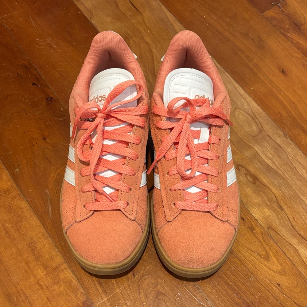 Adidas Peach Sneakers with White Accents